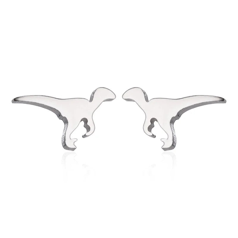 1 Pair Minimalist Dinosaur Plating 304 Stainless Steel 18K Gold Plated Ear Studs