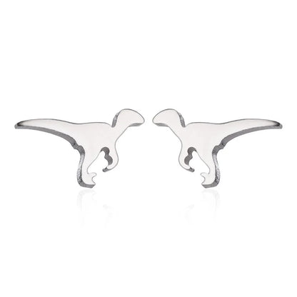 1 Pair Minimalist Dinosaur Plating 304 Stainless Steel 18K Gold Plated Ear Studs