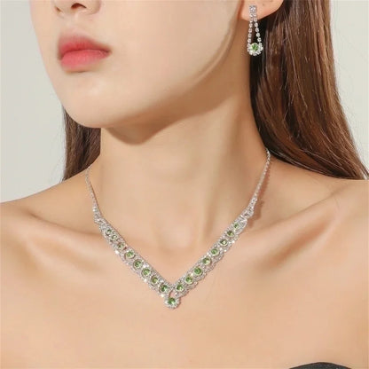 Rhinestone Printing Bridal Jewelry Sets