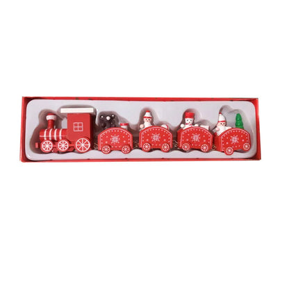 Christmas Wooden Train For Children Kindergarten Christmas Holiday Gift Window Display
