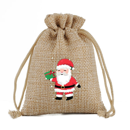 Christmas Nordic Style Cute Modern Style Christmas Tree Snowman Snowflake Imitated Hemp Party Festival Candy Bag