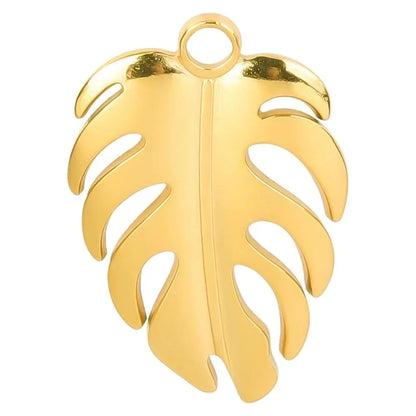 3 Pieces IG Style Minimalist Leaves 304 Stainless Steel 18K Gold Plated Plating Pendant Necklace Necklace Pendant