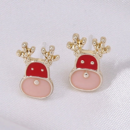 1 Pair Classic Style Geometric Santa Claus Snowflake Alloy Drop Earrings Ear Studs