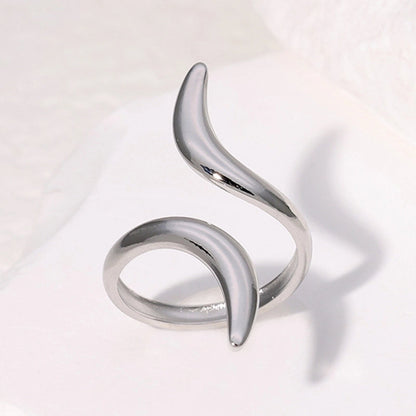 Casual Minimalist Geometric 304 Stainless Steel Hollow Out Inlay Open Rings