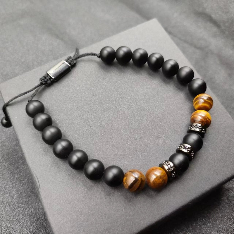 Popular Birthday Gift Bracelet Christmas Gift Jewelry Tiger Eye Stone Frosted Stone Men's Bracelet