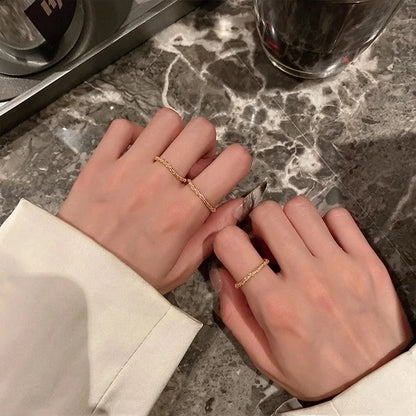 Minimalist Solid Color Titanium Steel Plating Gold Plated Rings