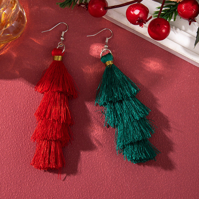 Christmas Earrings Red Bell Studs Candy Color Snowflake Studs Alloy Christmas Ear Accessories