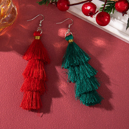 Christmas Earrings Red Bell Studs Candy Color Snowflake Studs Alloy Christmas Ear Accessories