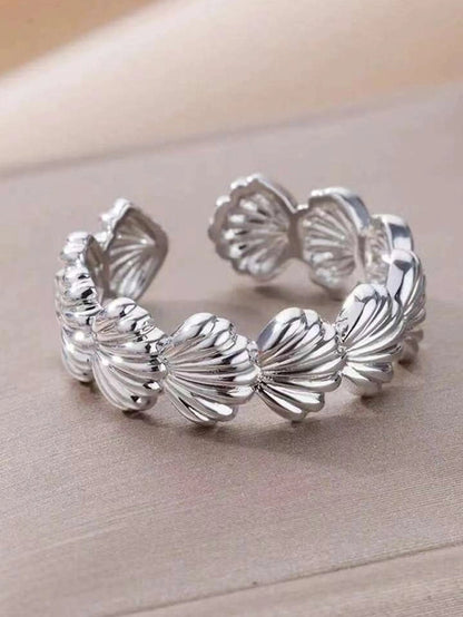 Elegant Shell 304 Stainless Steel Open Rings
