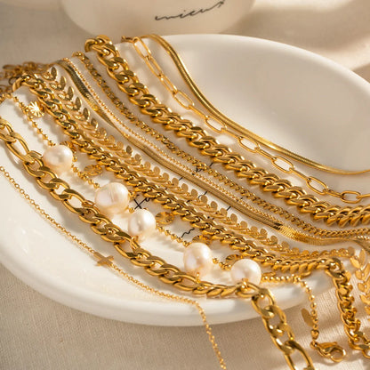 Women Minimalist Geometric Titanium Steel 18K Gold Plated Anklets