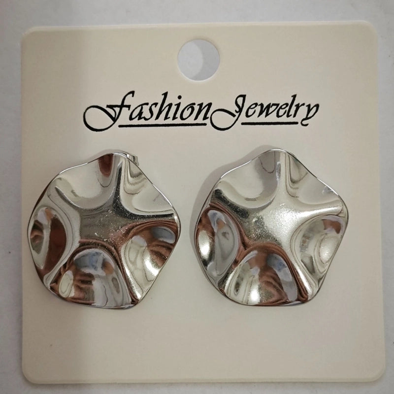 1 Pair Retro Solid Color Irregular Plating 304 Stainless Steel Stainless Steel Earrings