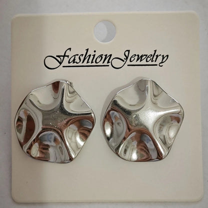 1 Pair Retro Solid Color Irregular Plating 304 Stainless Steel Stainless Steel Earrings