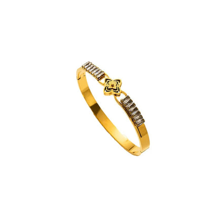 Moderate Luxury Stainless Steel 18K Gold Plated Bangles