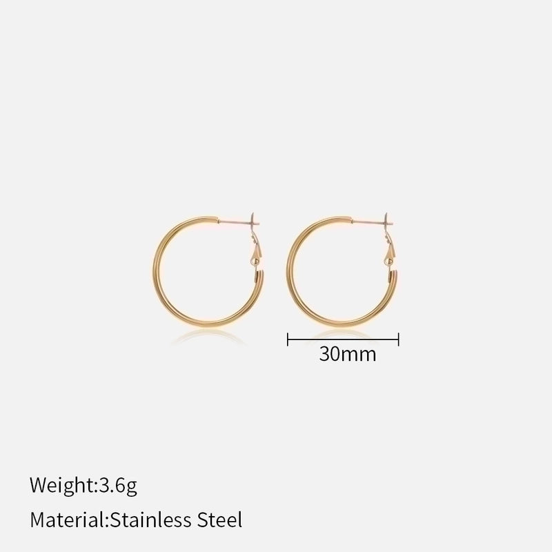 1 Pair Minimalist Solid Color Plating 304 Stainless Steel Stainless Steel Earrings