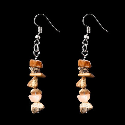 Fashion Irregular Natural Stone Handmade Drop Earrings 1 Pair