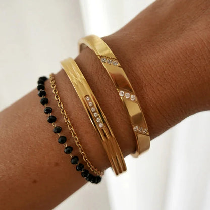 Women IG Style Geometric Stainless Steel 18K Gold Plated Bracelets