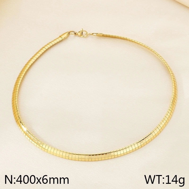Elegant Minimalist Streetwear Solid Color 304 Stainless Steel 18K Gold Plated Choker