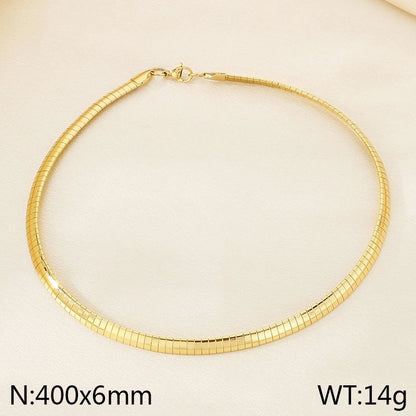 Elegant Minimalist Streetwear Solid Color 304 Stainless Steel 18K Gold Plated Choker