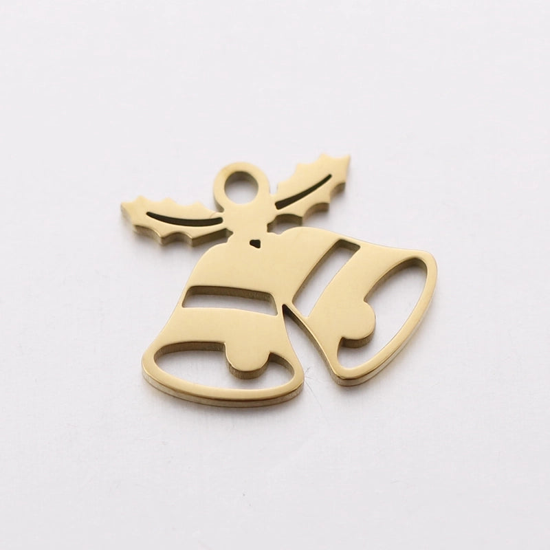 5 PCS/Package 13*16mm 14*19mm 304 Stainless Steel Christmas Tree Snowman Snowflake Pendant Jewelry Accessories