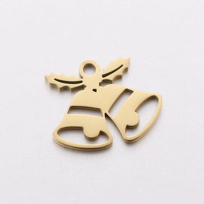 5 PCS/Package 13*16mm 14*19mm 304 Stainless Steel Christmas Tree Snowman Snowflake Pendant Jewelry Accessories