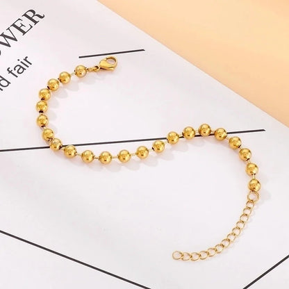 Basic Solid Color Titanium Steel 18K Gold Plated Bracelets In Bulk