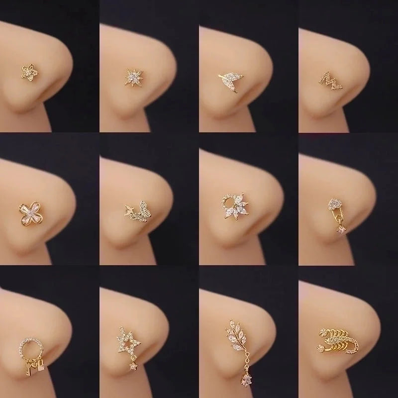 Nose Rings & Studs Fashion Geometric 316L Stainless Steel Copper Plating