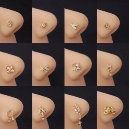 Nose Rings & Studs Fashion Geometric 316L Stainless Steel Copper Plating