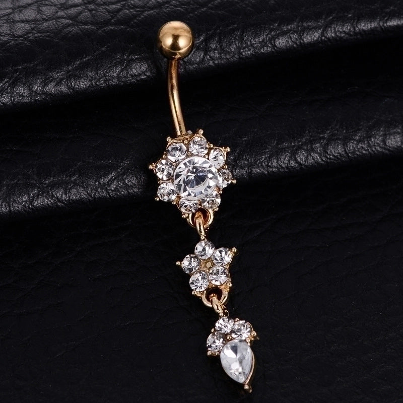 Belly Rings Exaggerated Flower Alloy Diamond