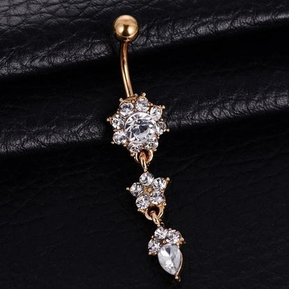 Belly Rings Exaggerated Flower Alloy Diamond