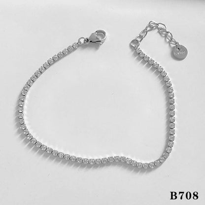 Modern Style Minimalist Heart Shape 304 Stainless Steel Zircon 16K Gold Plated White Gold Plated Gold Plated Plating Bracelets Necklace