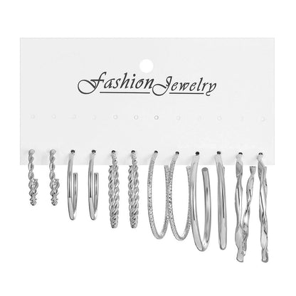 Retro Geometric Alloy Artificial Pearl Hoop Earrings 1 Set