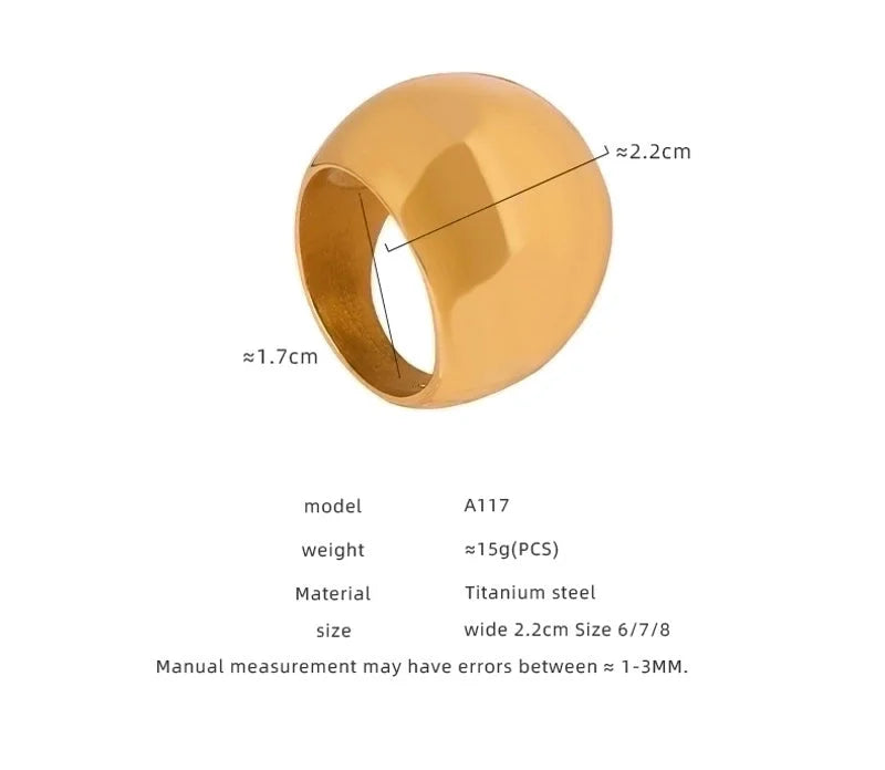 Casual Minimalist Solid Color Titanium Steel 18K Gold Plated Plating Rings