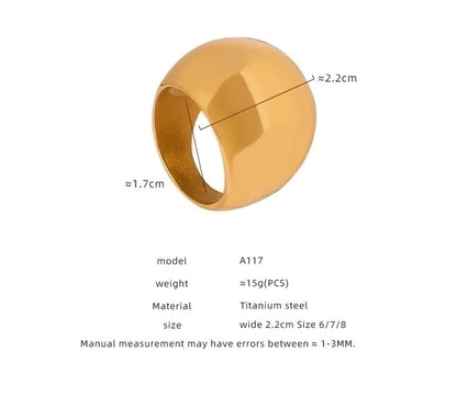 Casual Minimalist Solid Color Titanium Steel 18K Gold Plated Plating Rings