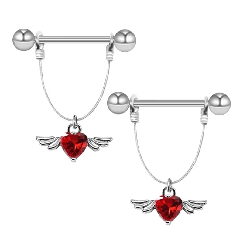 1 Piece Nipple Rings & Studs Fashion Heart Shape Spider Stainless Steel Copper Plating Zircon