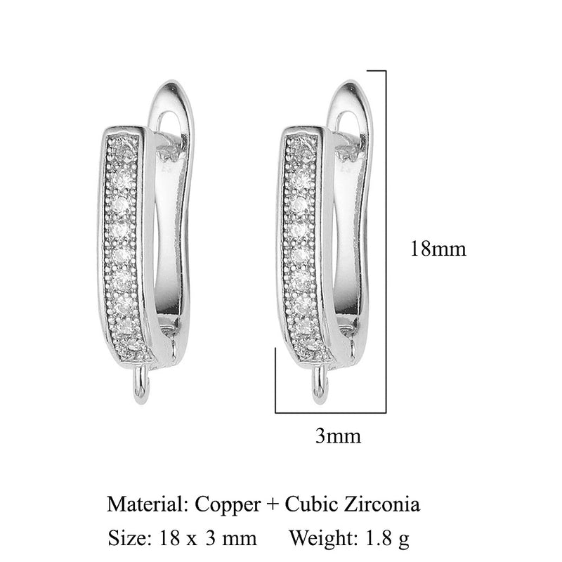 1 Pair Minimalist Solid Color Inlay Copper Zircon Earrings
