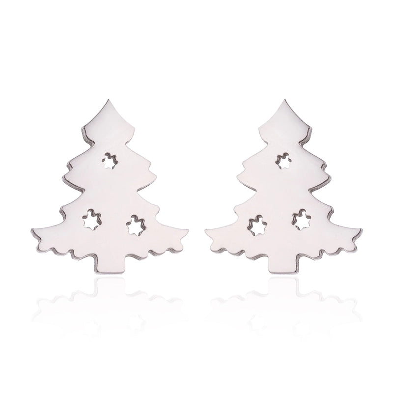 1 Pair Fashion Christmas Tree Plating 304 Stainless Steel 18K Gold Plated Ear Studs