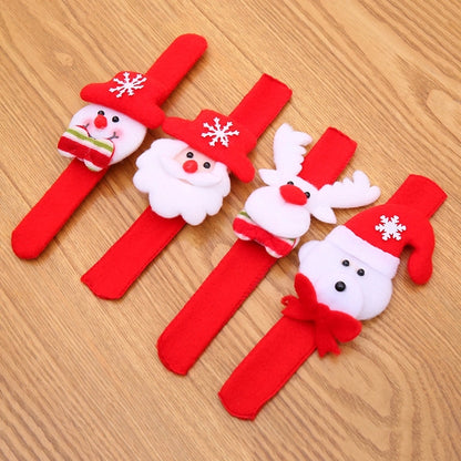 Luminous Style Christmas Small Gifts For Children Christmas Creative Gift With Lights Old Man Snowman Slap Bracelet Pop Bracelet