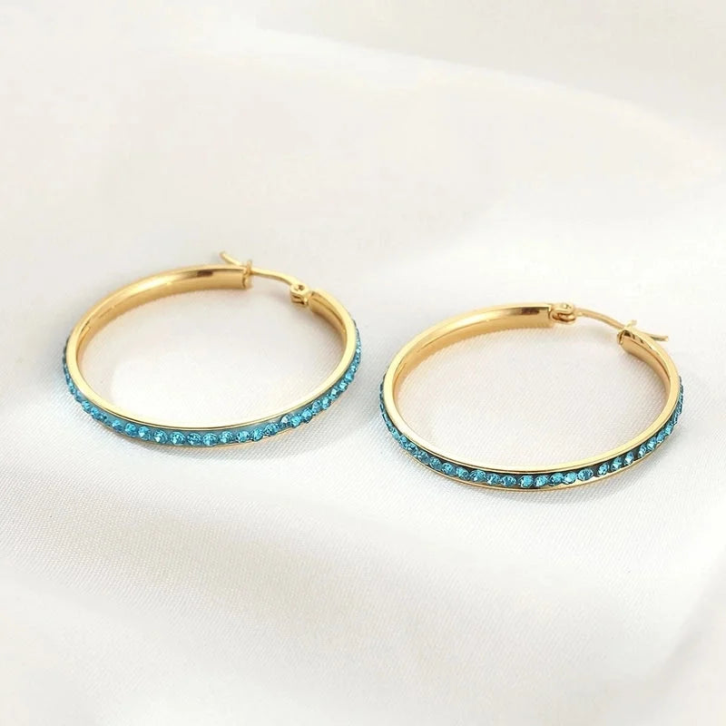 1 Pair Elegant Minimalist Streetwear Round 304 Stainless Steel 18K Gold Plated Stainless Steel Earrings