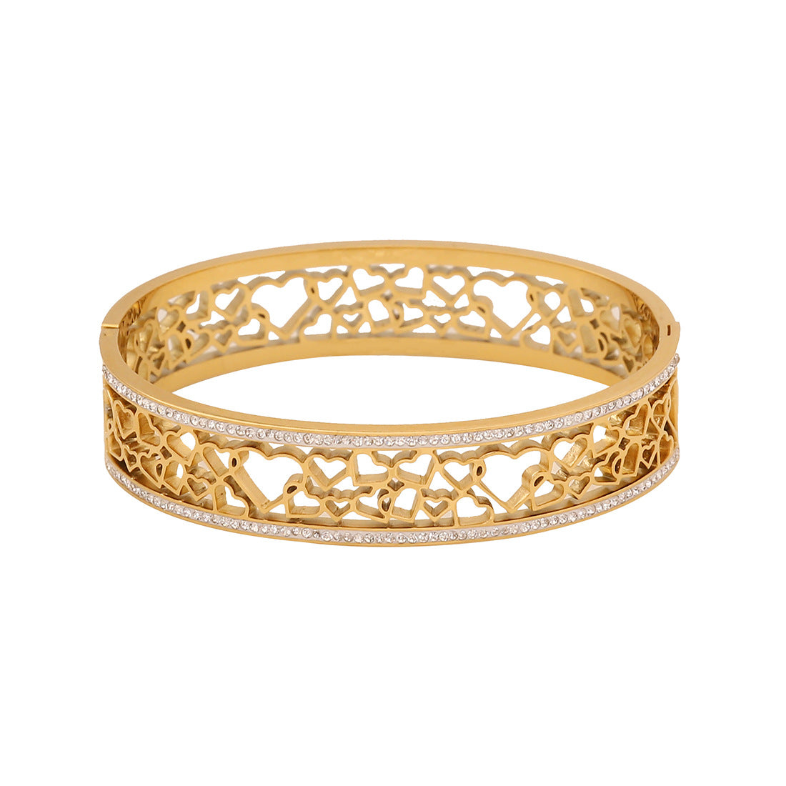 Fashion Flower Stainless Steel Electroplating Bangles