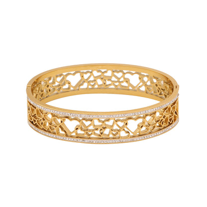 Fashion Flower Stainless Steel Electroplating Bangles