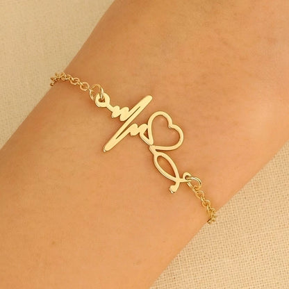 Minimalist Classic Style Snowflake 304 Stainless Steel Zircon Stainless Steel Bracelets In Bulk