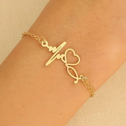 Minimalist Classic Style Snowflake 304 Stainless Steel Zircon Stainless Steel Bracelets In Bulk