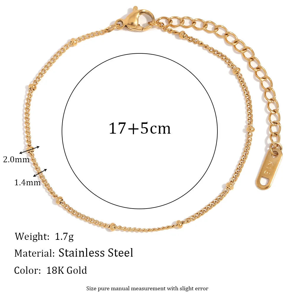 Women Fashion Circle Geometric Stainless Steel 18K Gold Plated Bracelets