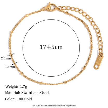 Women Fashion Circle Geometric Stainless Steel 18K Gold Plated Bracelets