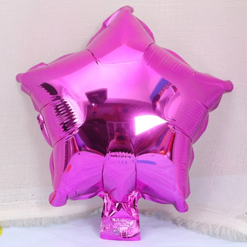 100 Pieces 10-inch Star-shaped Heart-shaped Foil Balloons Star Pattern Foil Balloons For Wedding Birthday Decoration Balloon Arrangement