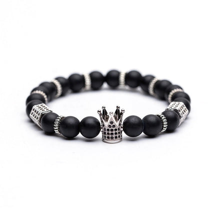 Fashion Frosted Natural Stone Crown Bracelets