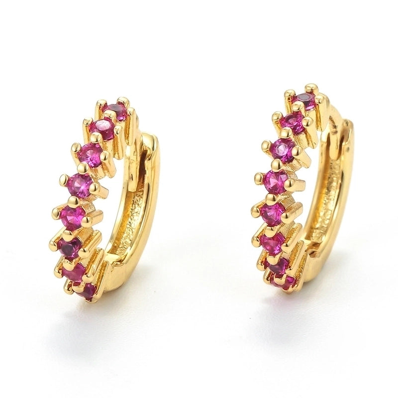 Geometric Plating Metal Zircon Copper Earrings