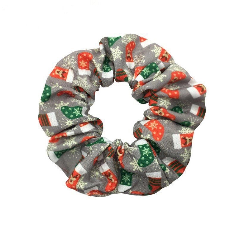 Christmas Cute Women's Color Block Rib-Knit Hair Tie