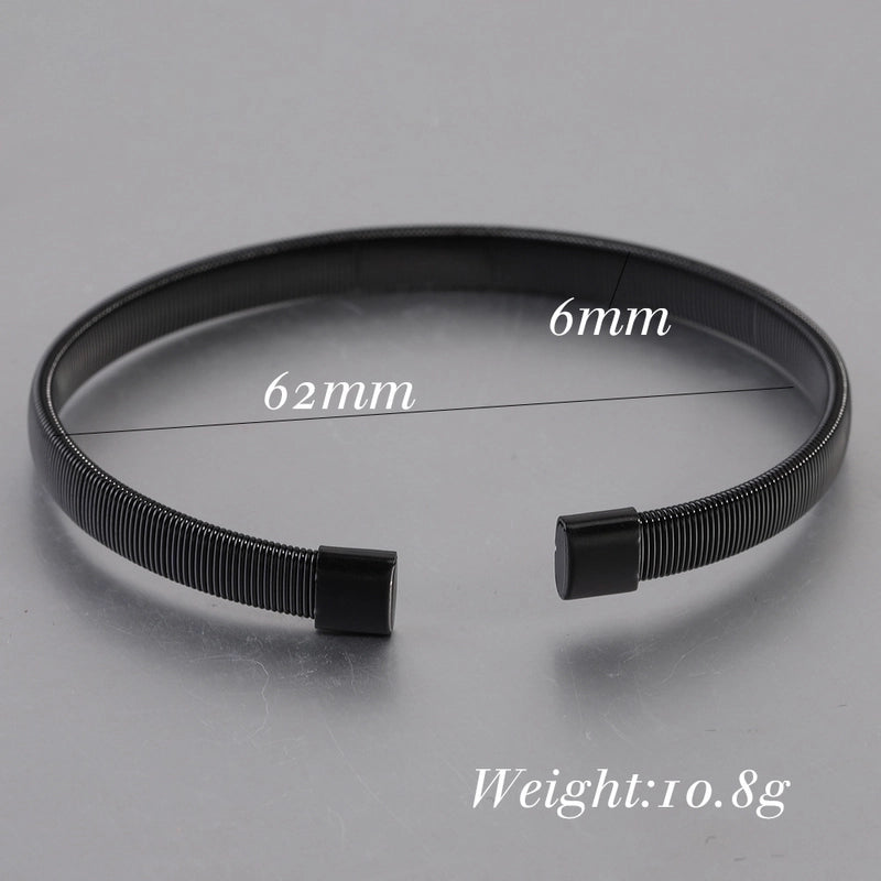 Minimalist Solid Color Titanium Steel Plating Cuff Bracelets