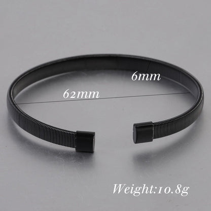 Minimalist Solid Color Titanium Steel Plating Cuff Bracelets